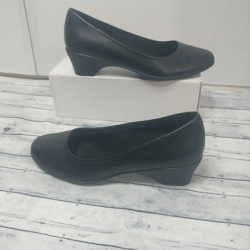 Safe T Step Womens Black Slip Resistant Pumps Heels Size 10 Professional Work